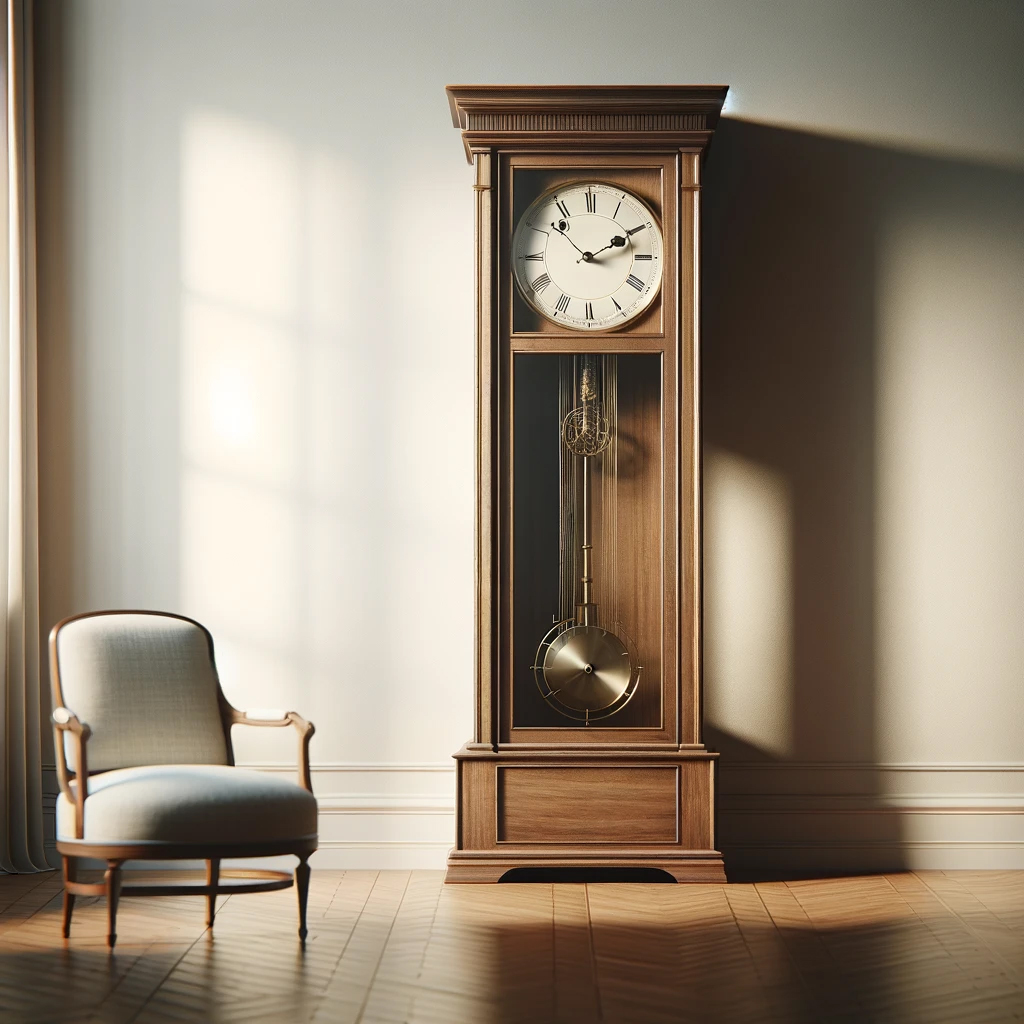 Longcase clock with pendulum